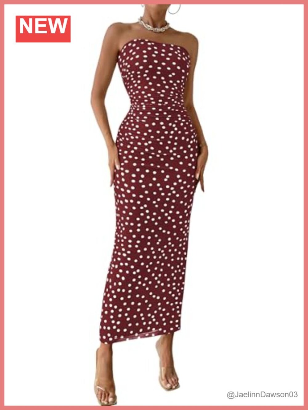 PRETTYGARDEN Strapless Bodycon Floral Maxi Dress
